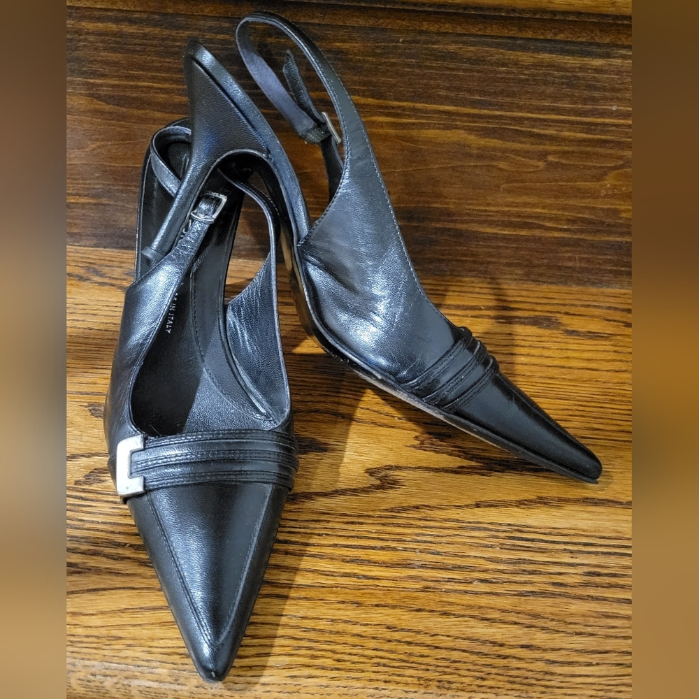 VIA SPIGA Italy Women's leather slingback heels pumps pointed toes Size …